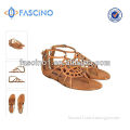 Flat leather ladies fancy sandal